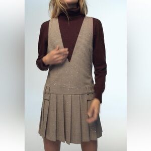 PLEATED PINAFORE DRESS